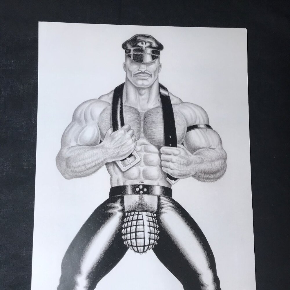 Original The HUN Poster - Bill Schmeling "Leather Bulge" 1991 Gay Leather Art 11